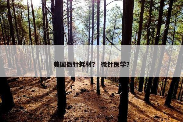 美国微针耗材？ 微针医学？