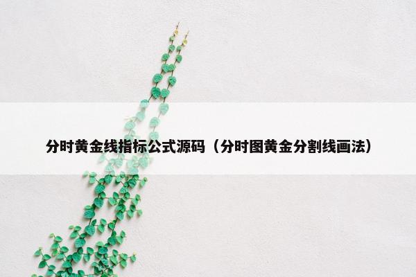 分时黄金线指标公式源码（分时图黄金分割线画法）
