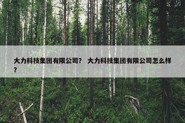 大力科技集团有限公司？ 大力科技集团有限公司怎么样？