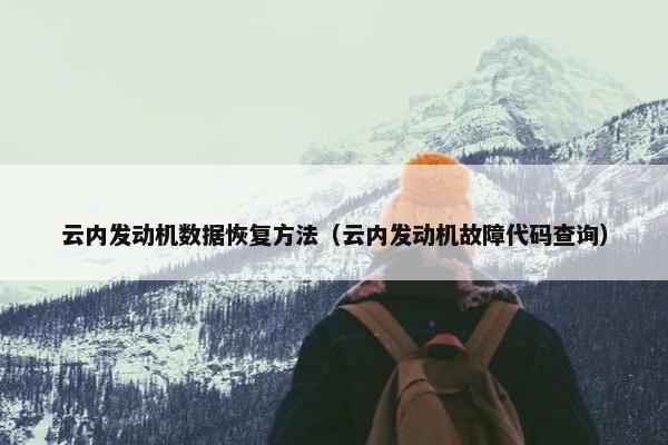 云内发动机数据恢复方法（云内发动机故障代码查询）