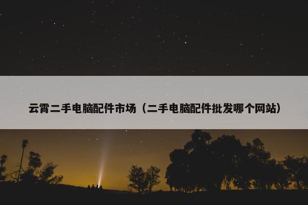 云霄二手电脑配件市场（二手电脑配件批发哪个网站）