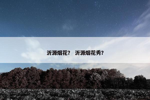沂源烟花？ 沂源烟花秀？