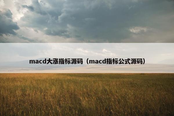 macd大涨指标源码（macd指标公式源码）