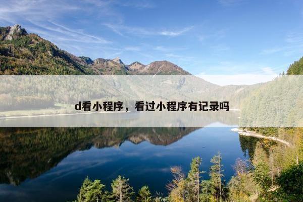 d看小程序，看过小程序有记录吗