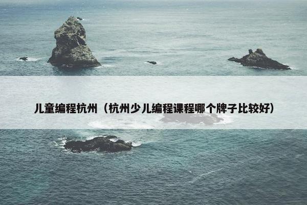 儿童编程杭州（杭州少儿编程课程哪个牌子比较好）