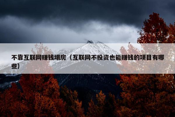 不靠互联网赚钱塌房（互联网不投资也能赚钱的项目有哪些）