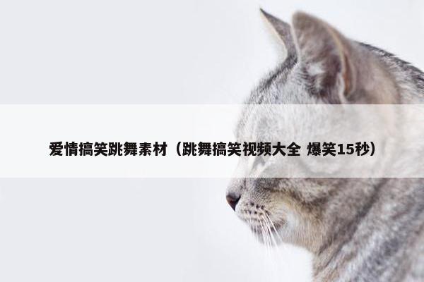 爱情搞笑跳舞素材（跳舞搞笑视频大全 爆笑15秒）