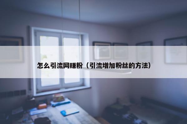 怎么引流网赚粉（引流增加粉丝的方法）