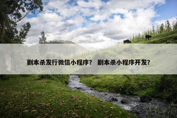 剧本杀发行微信小程序？ 剧本杀小程序开发？