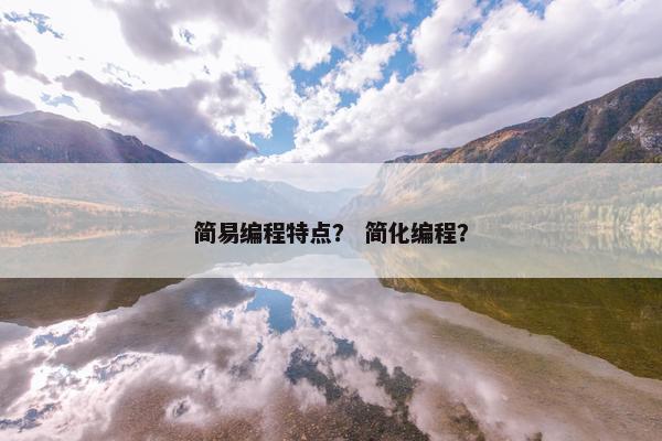 简易编程特点？ 简化编程？