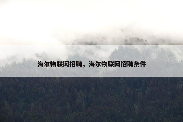 海尔物联网招聘，海尔物联网招聘条件