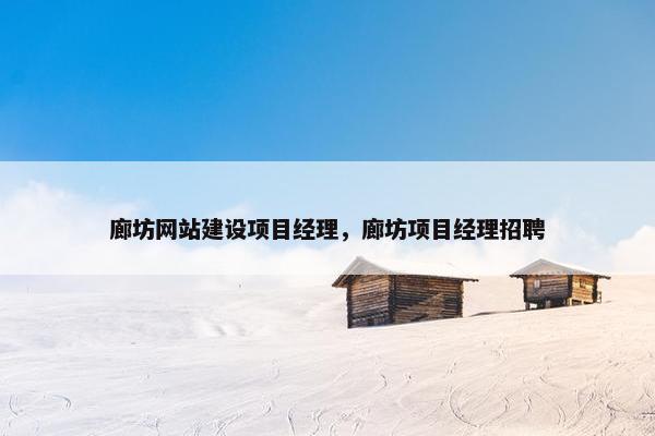 廊坊网站建设项目经理，廊坊项目经理招聘