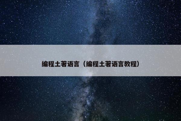 编程土著语言（编程土著语言教程）