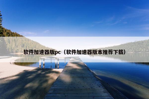 软件加速器版pc（软件加速器版本推荐下载）
