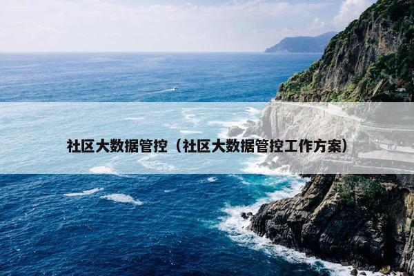 社区大数据管控（社区大数据管控工作方案）