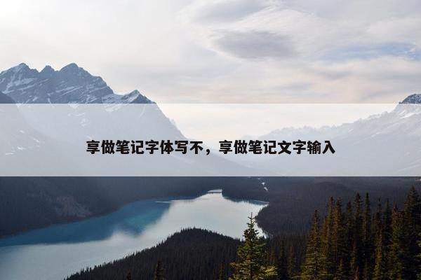 享做笔记字体写不，享做笔记文字输入