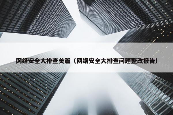 网络安全大排查美篇（网络安全大排查问题整改报告）