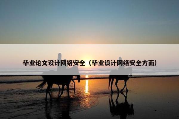 毕业论文设计网络安全（毕业设计网络安全方面）