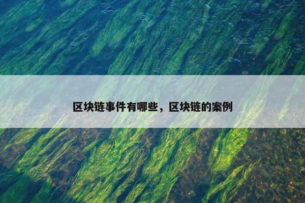 区块链事件有哪些，区块链的案例