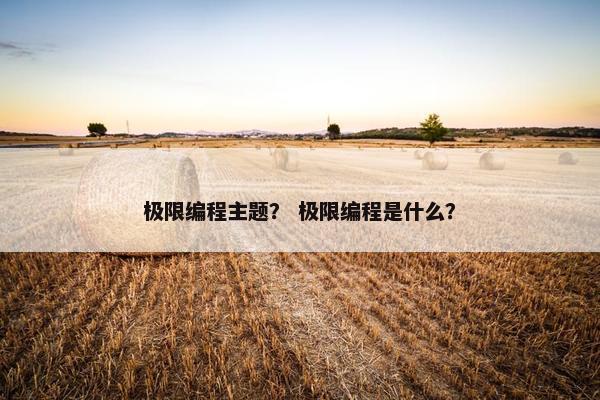 极限编程主题？ 极限编程是什么？