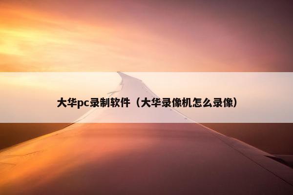 大华pc录制软件（大华录像机怎么录像）
