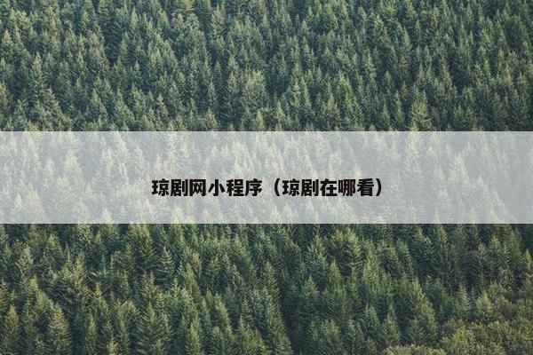 琼剧网小程序（琼剧在哪看）