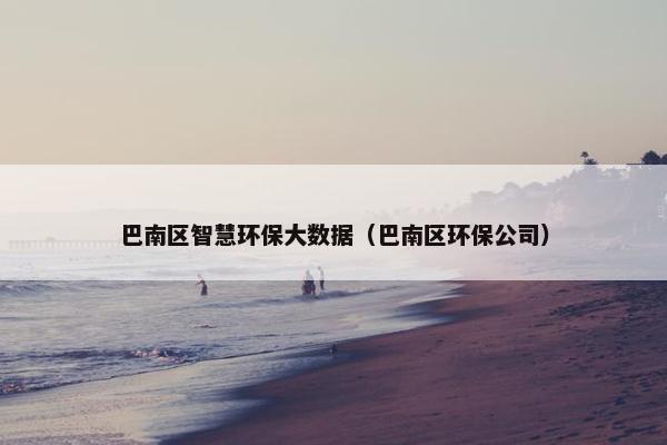 巴南区智慧环保大数据（巴南区环保公司）