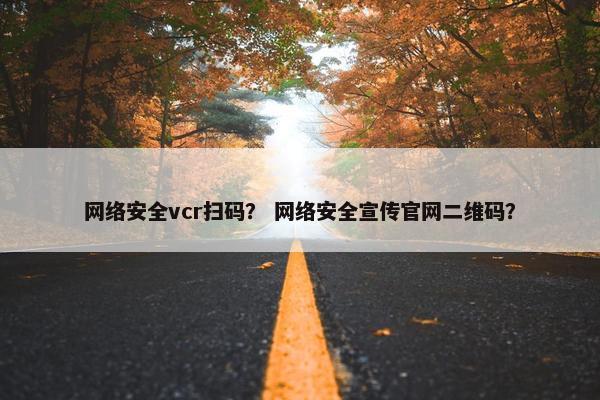 网络安全vcr扫码？ 网络安全宣传官网二维码？