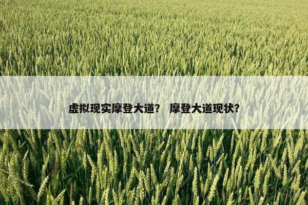 虚拟现实摩登大道？ 摩登大道现状？