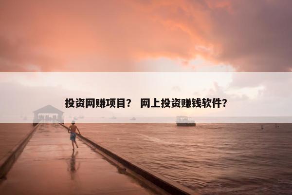 投资网赚项目？ 网上投资赚钱软件？