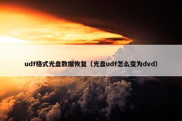 udf格式光盘数据恢复（光盘udf怎么变为dvd）