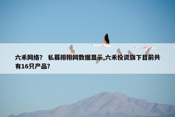 六禾网络？ 私募排排网数据显示,六禾投资旗下目前共有16只产品？