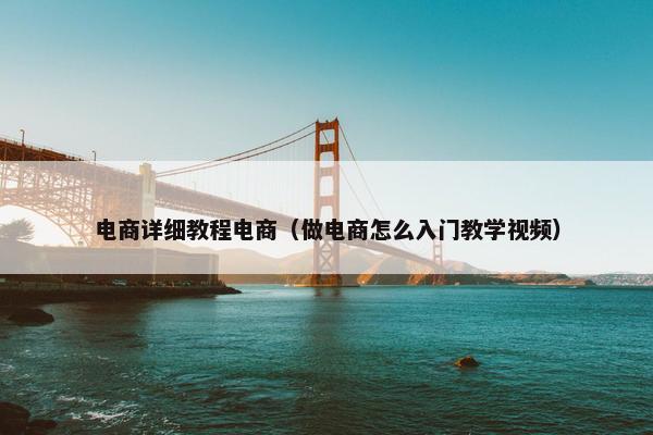 电商详细教程电商（做电商怎么入门教学视频）