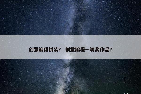 创意编程拼装？ 创意编程一等奖作品？