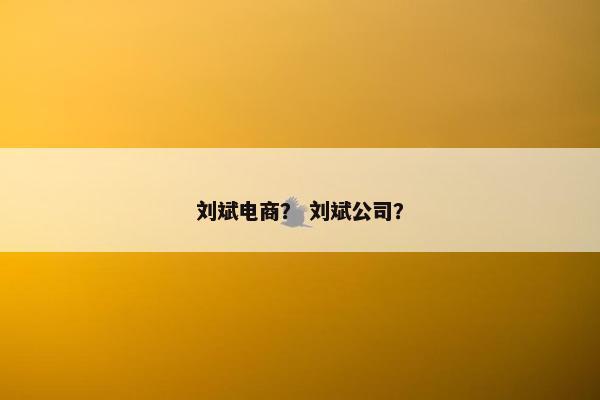 刘斌电商？ 刘斌公司？