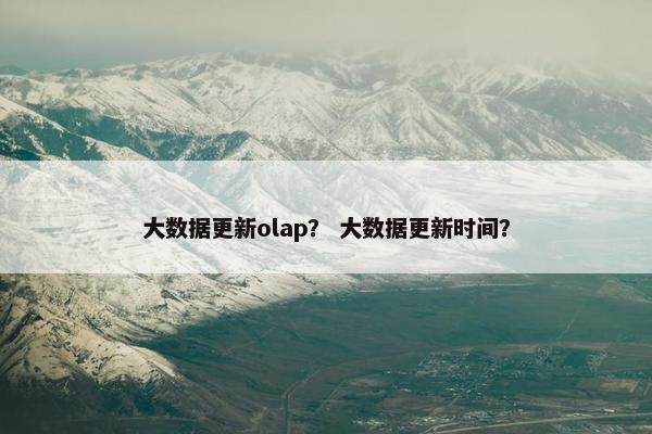 大数据更新olap？ 大数据更新时间？