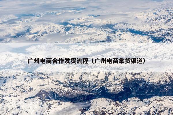 广州电商合作发货流程（广州电商拿货渠道）