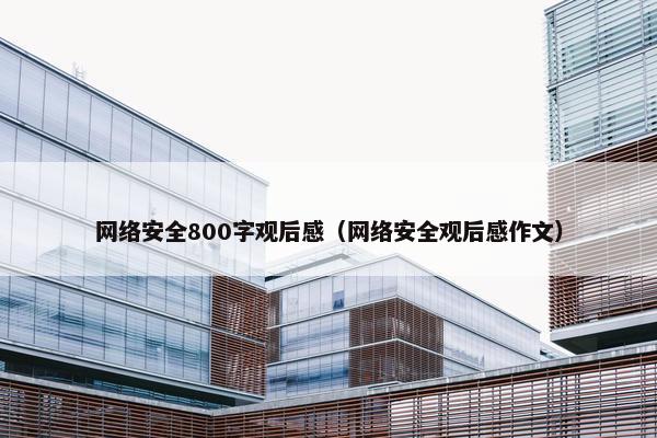 网络安全800字观后感（网络安全观后感作文）