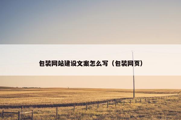 包装网站建设文案怎么写（包装网页）
