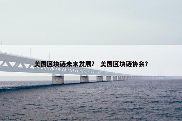 美国区块链未来发展？ 美国区块链协会？