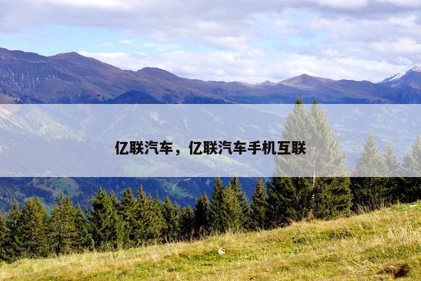 亿联汽车，亿联汽车手机互联
