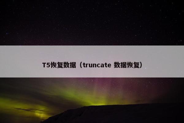T5恢复数据（truncate 数据恢复）