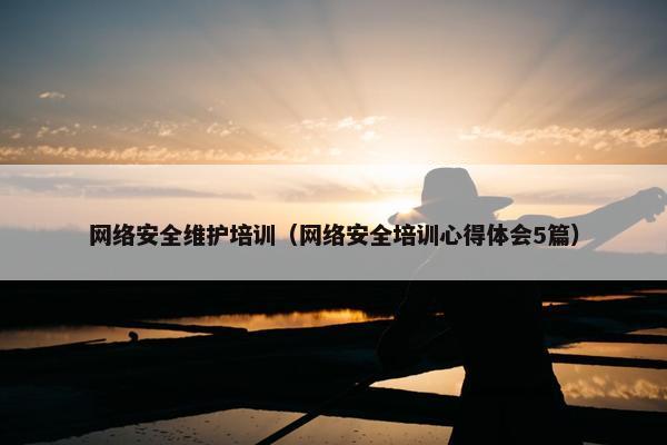 网络安全维护培训（网络安全培训心得体会5篇）