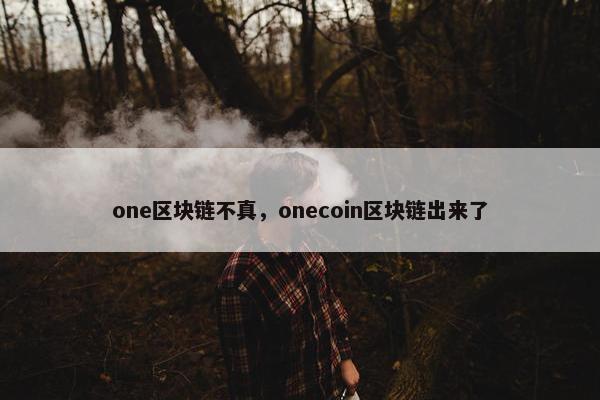 one区块链不真，onecoin区块链出来了