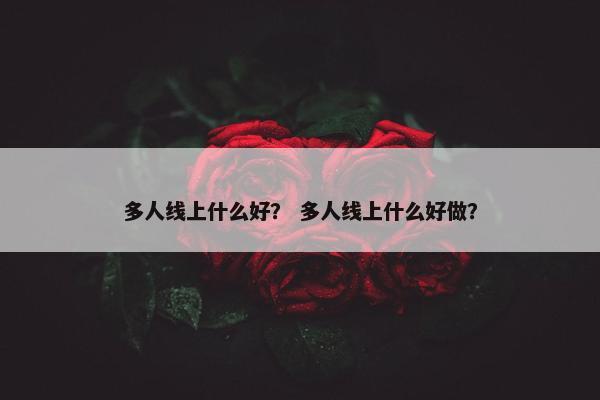 多人线上什么好？ 多人线上什么好做？