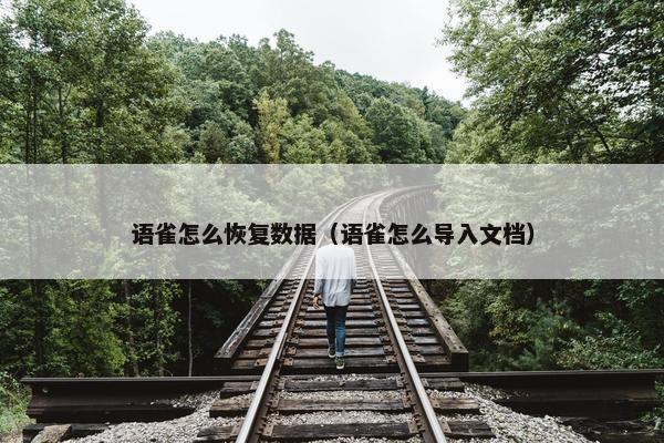 语雀怎么恢复数据（语雀怎么导入文档）