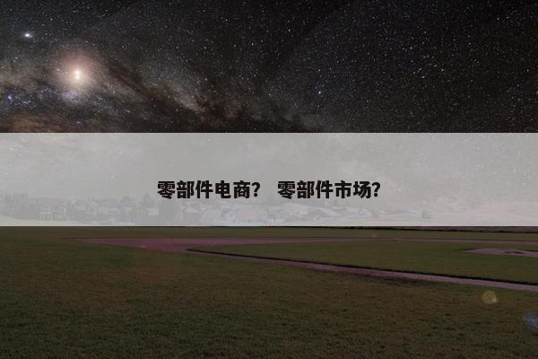 零部件电商？ 零部件市场？