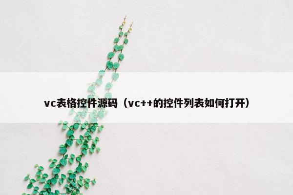 vc表格控件源码（vc++的控件列表如何打开）