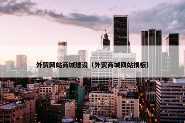 外贸网站商城建设（外贸商城网站模板）