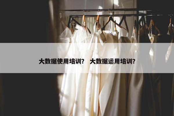 大数据使用培训？ 大数据运用培训？